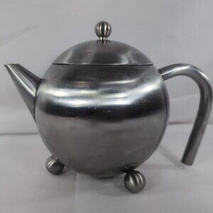 Vintage Original Henley Teapot Stainless Steel Silver MCM Atomic Mid Century